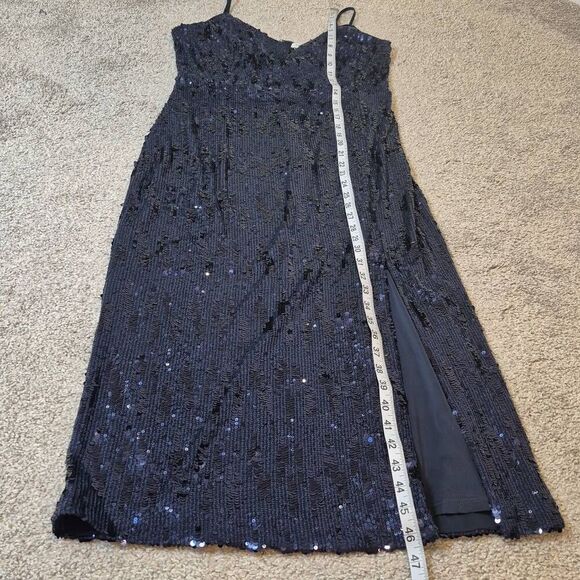 NWT Ramy Brook Leanne Sequin Midi Dress Navy Blue Size 8 - Picture 7 of 10